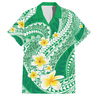 Plumeria Polynesian Green Glitter Pattern Hawaiian Shirt LT01 Green - Polynesian Pride