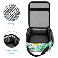 Plumeria Polynesian Green Glitter Pattern Lunch Bag LT01 - Polynesian Pride