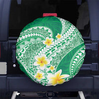 Plumeria Polynesian Green Glitter Pattern Spare Tire Cover LT01 No hole Green - Polynesian Pride