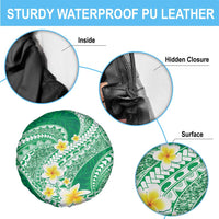 Plumeria Polynesian Green Glitter Pattern Spare Tire Cover LT01 - Polynesian Pride