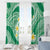 Plumeria Polynesian Green Glitter Pattern Window Curtain