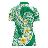 Plumeria Polynesian Green Glitter Pattern Women Polo Shirt LT01 - Polynesian Pride