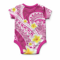 Plumeria Polynesian Pink Glitter Pattern Baby Onesie LT01 - Polynesian Pride