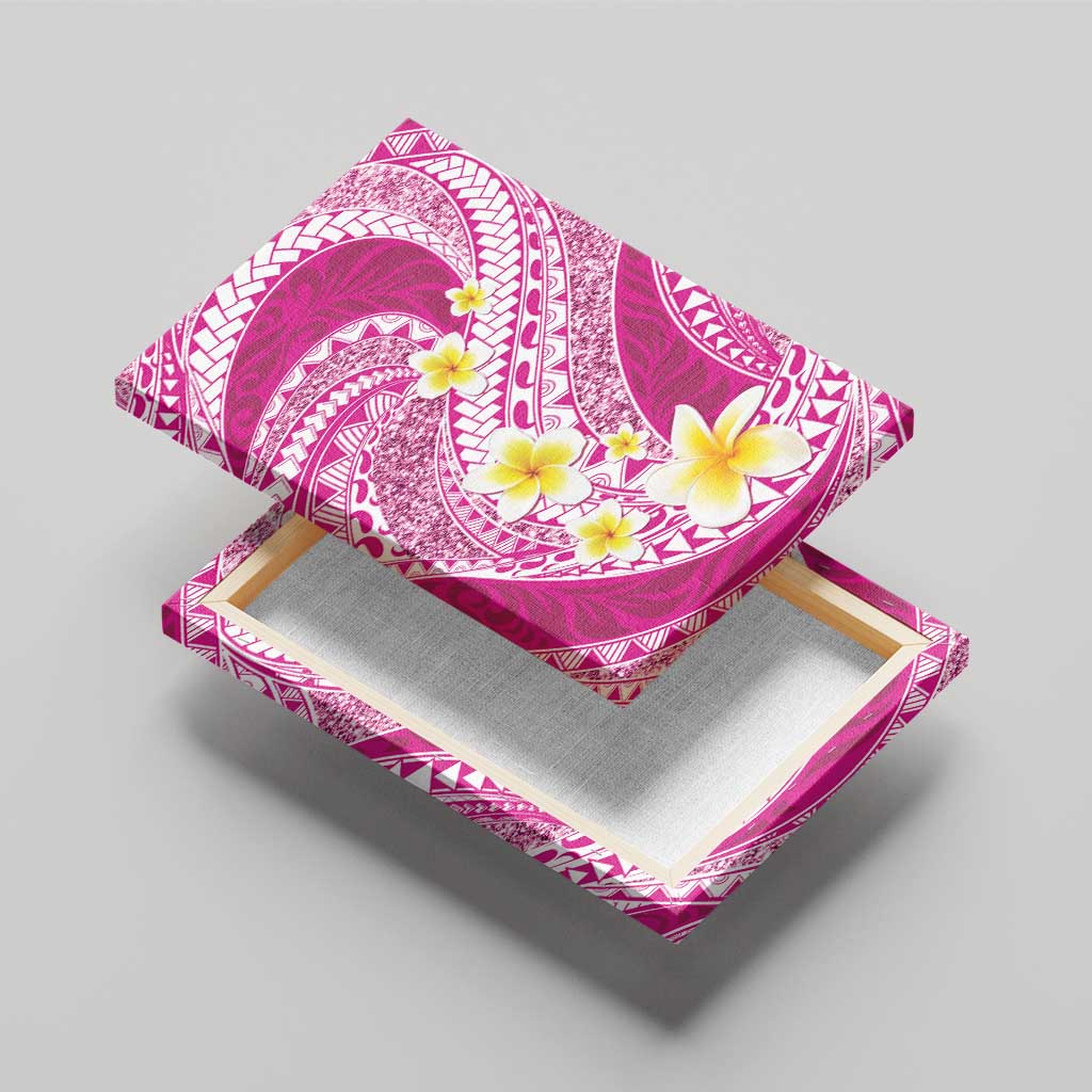 Plumeria Polynesian Pink Glitter Pattern Canvas Wall Art LT01 - Polynesian Pride