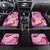 Plumeria Polynesian Pink Glitter Pattern Car Mats