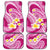 Plumeria Polynesian Pink Glitter Pattern Car Mats