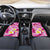 Plumeria Polynesian Pink Glitter Pattern Car Mats