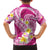 Plumeria Polynesian Pink Glitter Pattern Family Matching Long Sleeve Bodycon Dress and Hawaiian Shirt