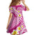 Plumeria Polynesian Pink Glitter Pattern Family Matching Long Sleeve Bodycon Dress and Hawaiian Shirt