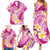 Plumeria Polynesian Pink Glitter Pattern Family Matching Summer Maxi Dress and Hawaiian Shirt