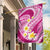 Plumeria Polynesian Pink Glitter Pattern Garden Flag