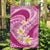 Plumeria Polynesian Pink Glitter Pattern Garden Flag