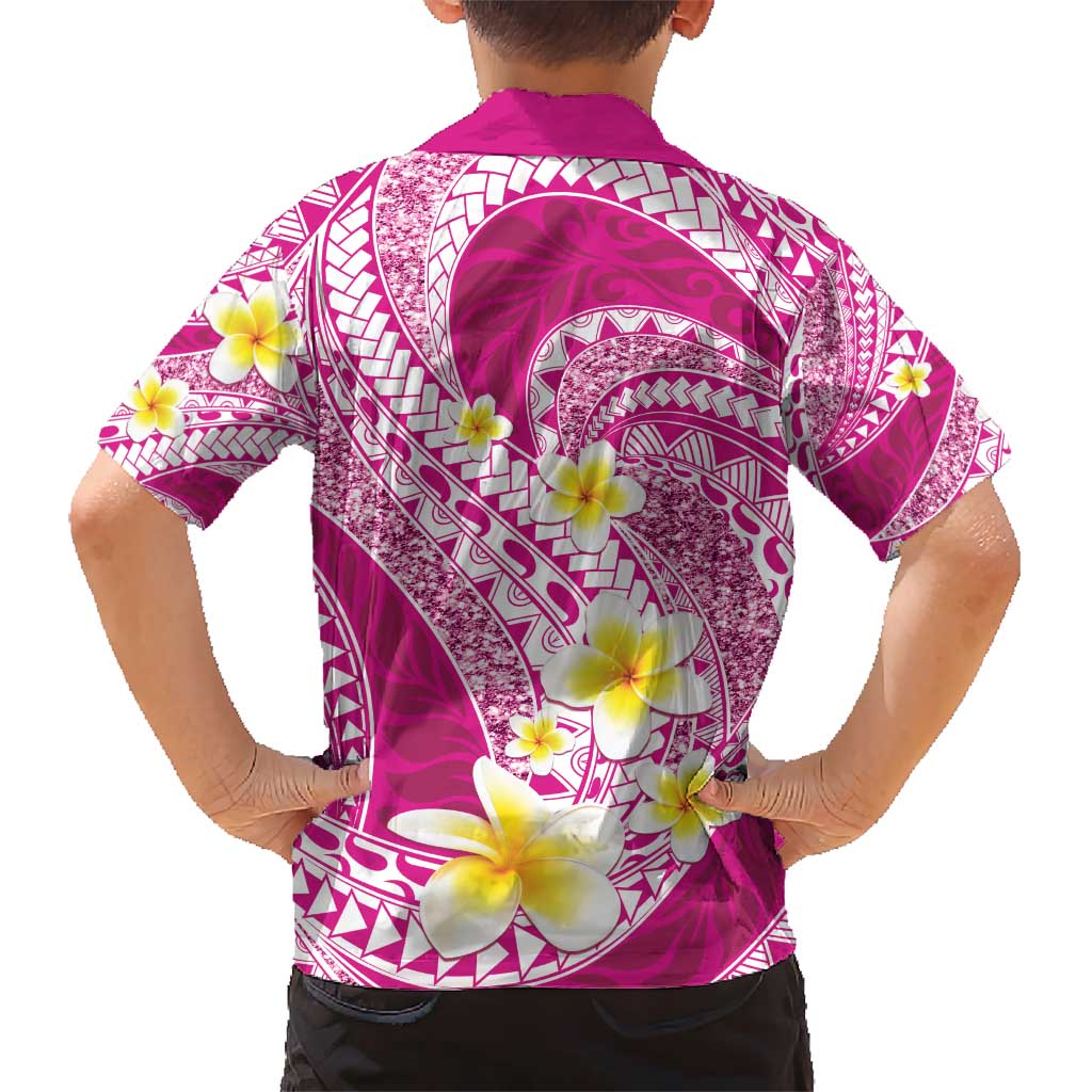Plumeria Polynesian Pink Glitter Pattern Hawaiian Shirt LT01 - Polynesian Pride