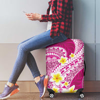 Plumeria Polynesian Pink Glitter Pattern Luggage Cover LT01 - Polynesian Pride