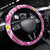 Plumeria Polynesian Pink Glitter Pattern Steering Wheel Cover