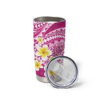 Plumeria Polynesian Pink Glitter Pattern Tumbler Cup LT01 - Polynesian Pride
