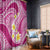 Plumeria Polynesian Pink Glitter Pattern Window Curtain