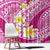 Plumeria Polynesian Pink Glitter Pattern Window Curtain