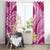 Plumeria Polynesian Pink Glitter Pattern Window Curtain