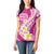 Plumeria Polynesian Pink Glitter Pattern Women Polo Shirt