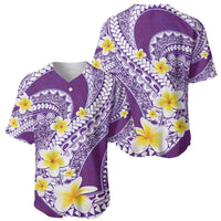 Plumeria Polynesian Purple Glitter Pattern Baseball Jersey LT01 - Polynesian Pride