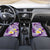 Plumeria Polynesian Purple Glitter Pattern Car Mats