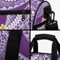 Plumeria Polynesian Purple Glitter Pattern Duffle Bag LT01 - Polynesian Pride