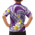 Plumeria Polynesian Purple Glitter Pattern Family Matching Long Sleeve Bodycon Dress and Hawaiian Shirt