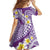 Plumeria Polynesian Purple Glitter Pattern Family Matching Long Sleeve Bodycon Dress and Hawaiian Shirt