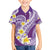 Plumeria Polynesian Purple Glitter Pattern Family Matching Long Sleeve Bodycon Dress and Hawaiian Shirt