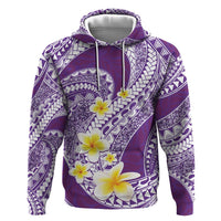 Plumeria Polynesian Purple Glitter Pattern Hoodie LT01 Pullover Hoodie Purple - Polynesian Pride