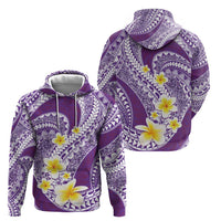 Plumeria Polynesian Purple Glitter Pattern Hoodie LT01 - Polynesian Pride