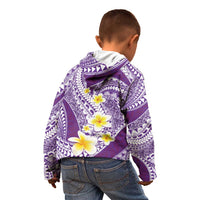Plumeria Polynesian Purple Glitter Pattern Kid Hoodie LT01 - Polynesian Pride