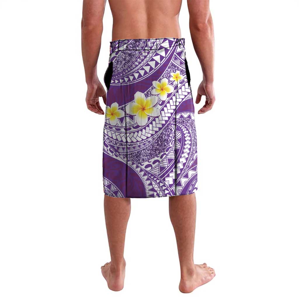 Plumeria Polynesian Purple Glitter Pattern Lavalava LT01 - Polynesian Pride