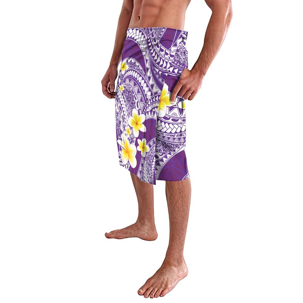Plumeria Polynesian Purple Glitter Pattern Lavalava LT01 - Polynesian Pride