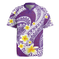 Plumeria Polynesian Purple Glitter Pattern Rugby Jersey LT01 Purple - Polynesian Pride