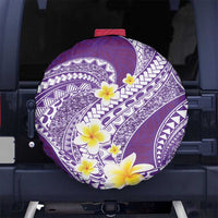 Plumeria Polynesian Purple Glitter Pattern Spare Tire Cover LT01 No hole Purple - Polynesian Pride