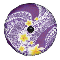 Plumeria Polynesian Purple Glitter Pattern Spare Tire Cover LT01 - Polynesian Pride