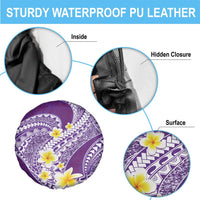 Plumeria Polynesian Purple Glitter Pattern Spare Tire Cover LT01 - Polynesian Pride