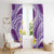 Plumeria Polynesian Purple Glitter Pattern Window Curtain