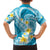 Plumeria Polynesian Sky Blue Glitter Pattern Family Matching Long Sleeve Bodycon Dress and Hawaiian Shirt