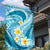 Plumeria Polynesian Sky Blue Glitter Pattern Garden Flag