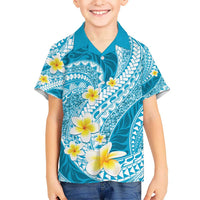 Plumeria Polynesian Sky Blue Glitter Pattern Hawaiian Shirt LT01 - Polynesian Pride