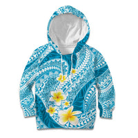 Plumeria Polynesian Sky Blue Glitter Pattern Kid Hoodie LT01 Hoodie Sky Blue - Polynesian Pride
