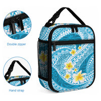 Plumeria Polynesian Sky Blue Glitter Pattern Lunch Bag LT01 - Polynesian Pride