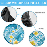 Plumeria Polynesian Sky Blue Glitter Pattern Spare Tire Cover LT01 - Polynesian Pride