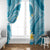 Plumeria Polynesian Sky Blue Glitter Pattern Window Curtain