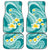 Plumeria Polynesian Teal Glitter Pattern Car Mats