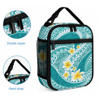 Plumeria Polynesian Teal Glitter Pattern Lunch Bag LT01 - Polynesian Pride
