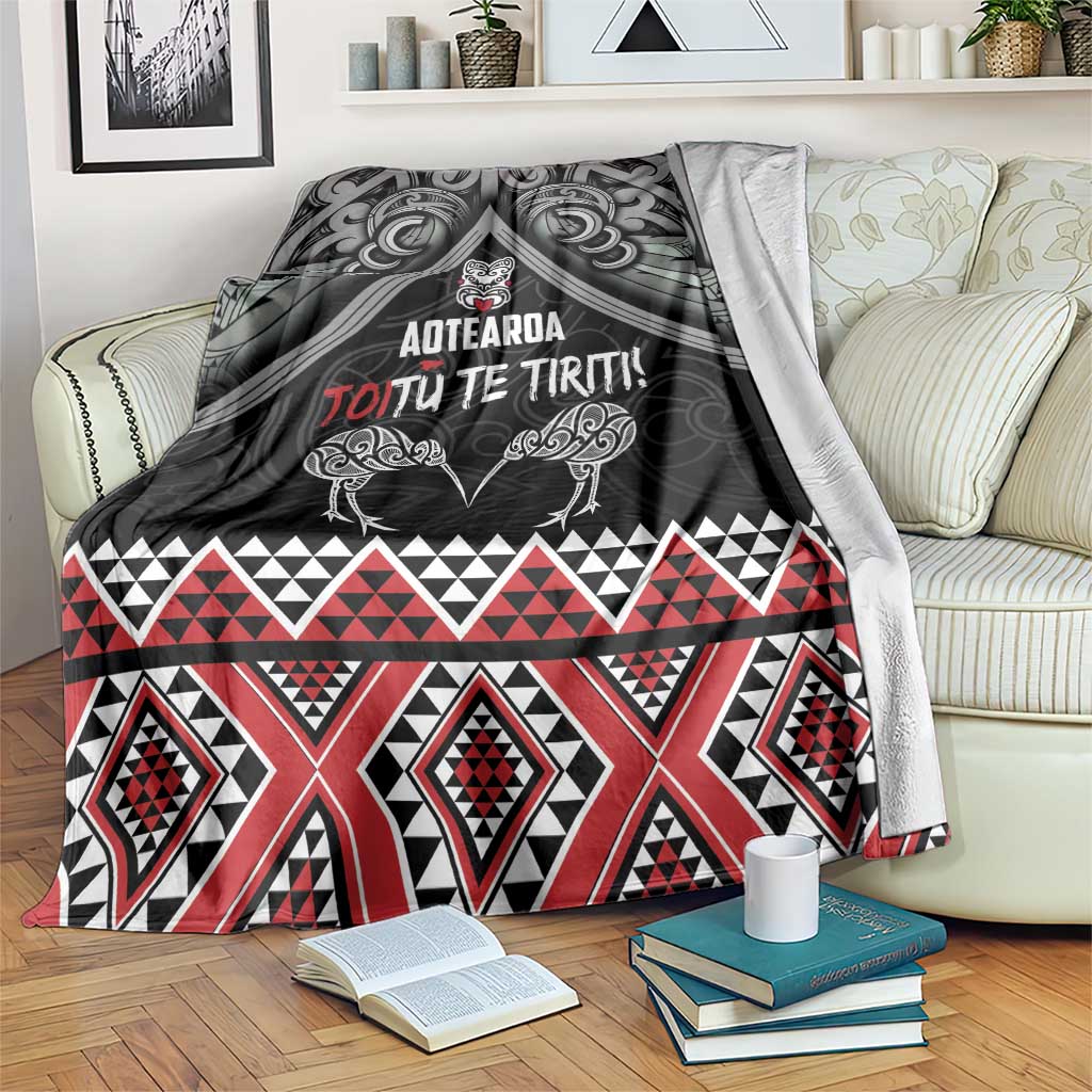 Aotearoa Toitu Te Tiriti Waitangi Blanket Proud To Be Maori LT01 Black - Polynesian Pride